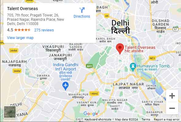 talentoverseas delhi office map